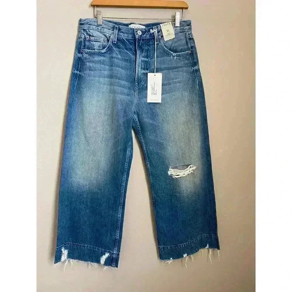 TRAVE Audrey Cropped Wide-Leg Jeans Size 31 - Picture 2 of 13